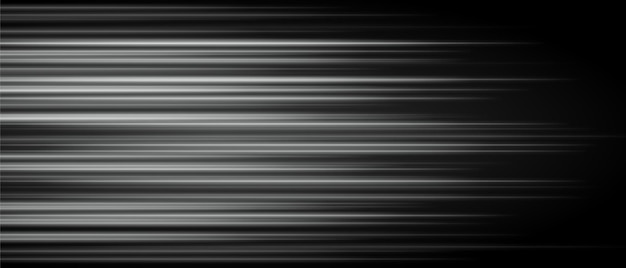 Abstract Witte laserstraal Verlichtingseffect Directionele schijnwerper Lichtstrepen die in duisternis vervagen op een zwarte achtergrond, waardoor een dynamisch en abstract effect ontstaat