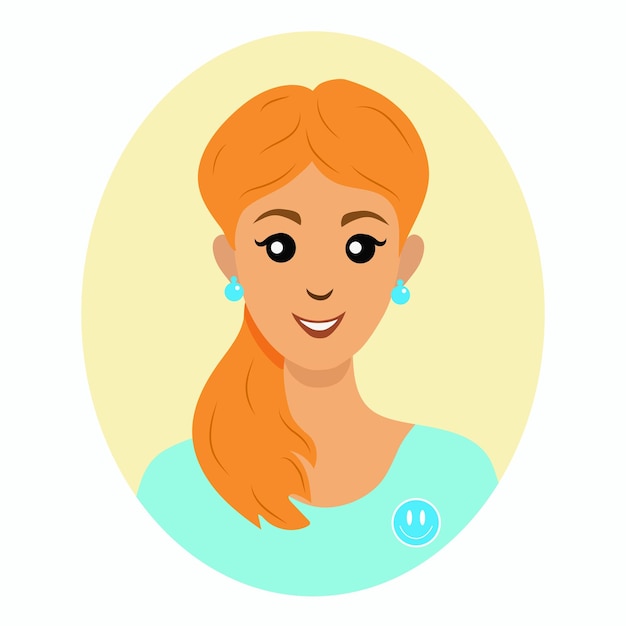 Abstract woman cartoon avatar. Illustration in flat style.