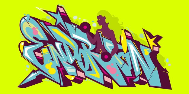 Vector abstract word endorfin graffiti sport style font lettering vector illustration art