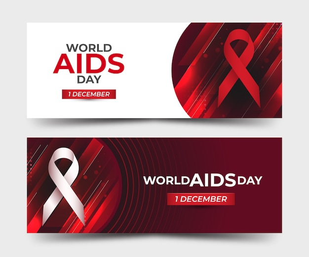 Vector abstract world aids day banners