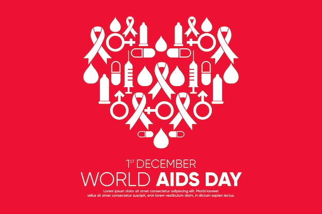 Vector abstract world aids day heart