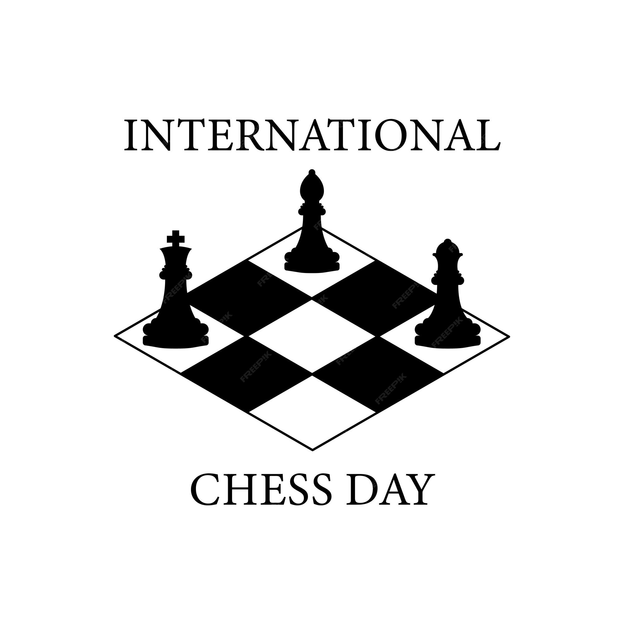 Premium Vector  World chess day flyer