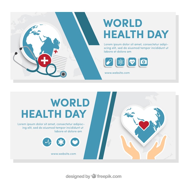 Abstract world health day banners