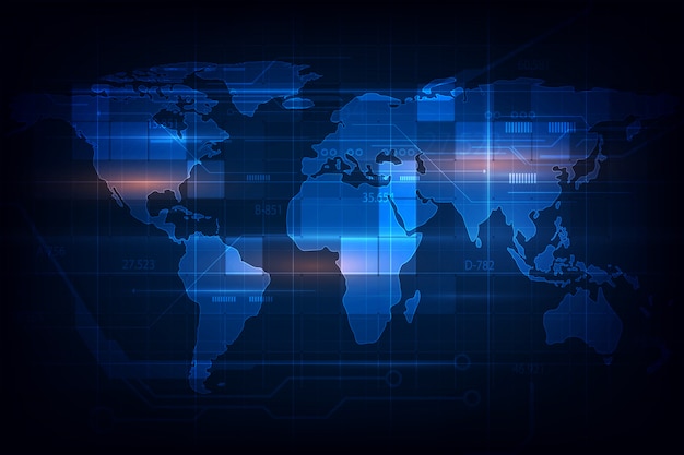 抽象的な世界地図デジタルテクスチャパターン技術革新の背景