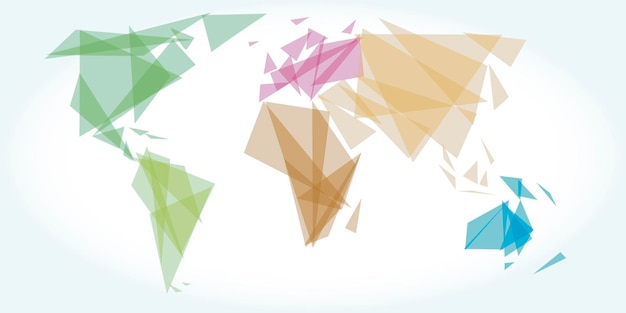 Abstract world map with geometric shapes vector illustration