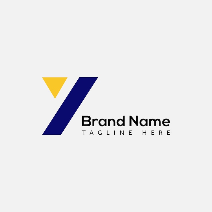 Vector 추상적인 y 글자 미니멀리즘 로고 디자인