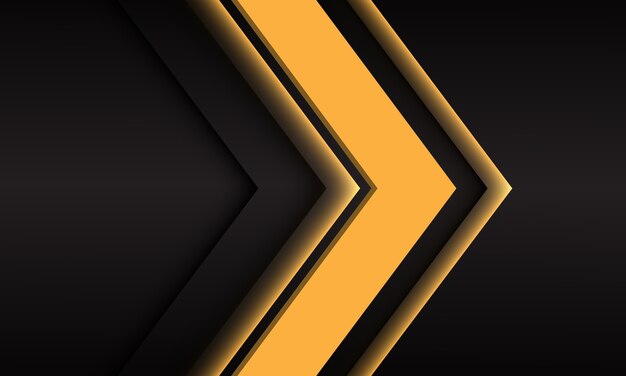 Abstract yellow arrow on dark design