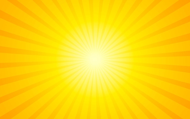 Abstract yellow background vector Modern pop art banner with sun rays