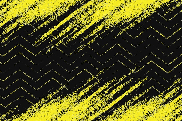 Abstract yellow and black grunge texture background with zigzag style