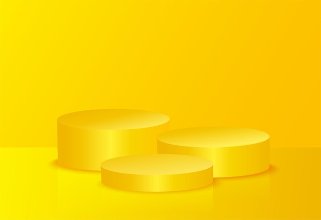 Abstract yellow   composition with podium design