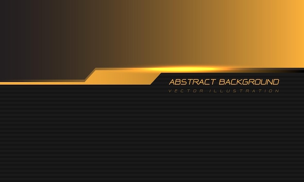 검은 디자인 현대 기술 배경 벡터에 추상 노란색 기하학적 라인 Futurisitc 빛