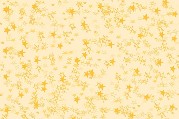 Fondo giallo astratto della stella disegnato a mano