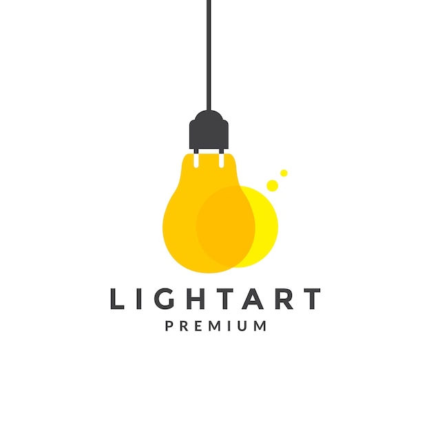 Astratto giallo brillare lampada lampadina logo design grafico vettoriale simbolo icona illustrazione idea creativa