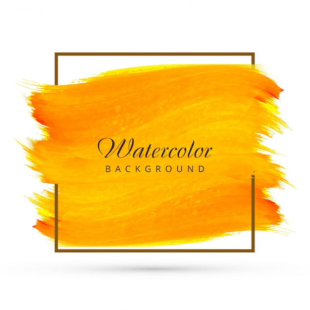 Abstract yellow watercolor brush background