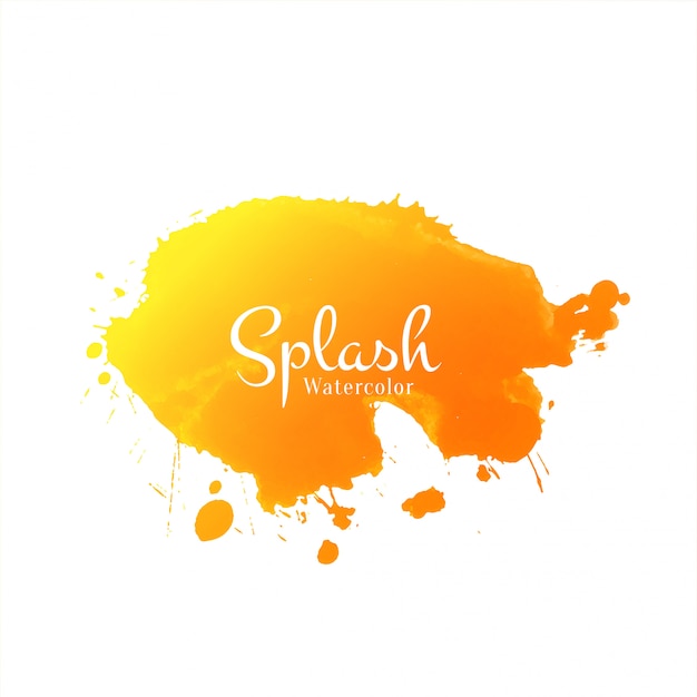 Vector abstract yellow watercolor splash design background