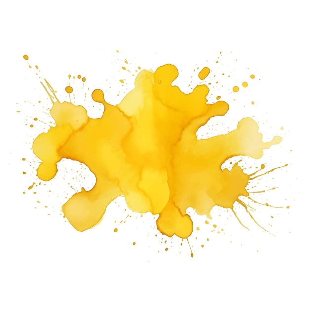 Abstract yellow watercolor splash isolated on a white background