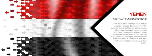 Abstract yemen flag banner background with arrow shape trading exchange investment concept