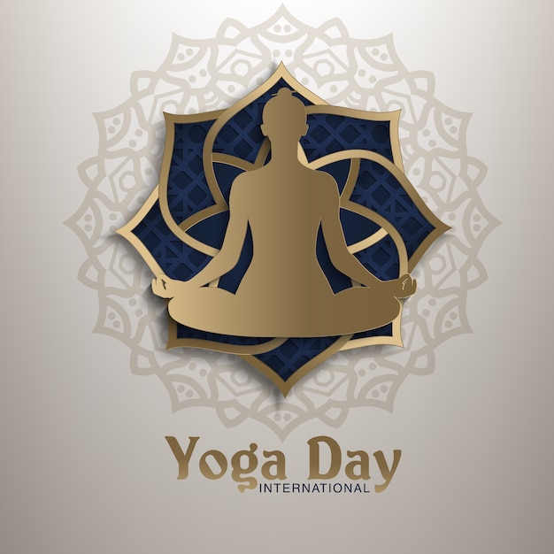 abstract yoga day background vector illustration