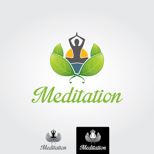 Abstract yoga menselijk lineair logo Draad persoon bloem balans logotype