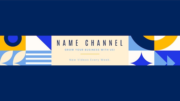 Abstract youtube banner template flat style