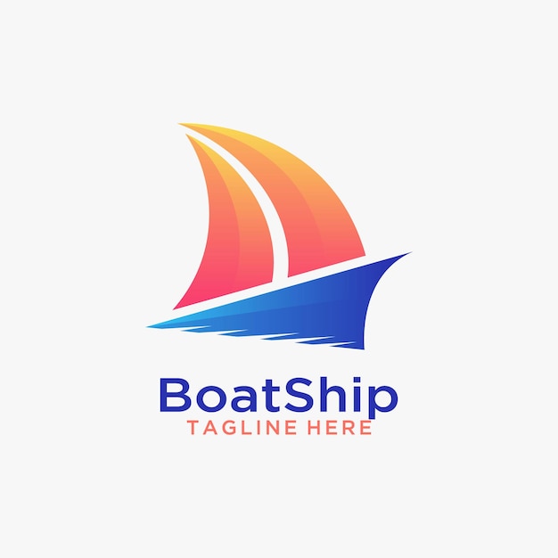 Abstract zeilboot logo-ontwerp