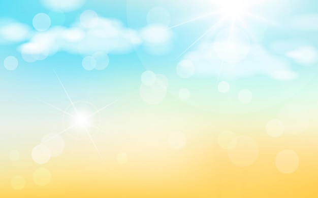 Abstract zomerachtergrond met zonnestralen en bokeh-effect Illustratie