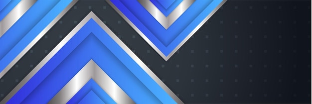 Abstract zwart blauw metallic koolstofneutraal overlap licht zeshoek mesh ontwerp moderne luxe futuristische technologie achtergrond Game tech brede banner vectorillustratie