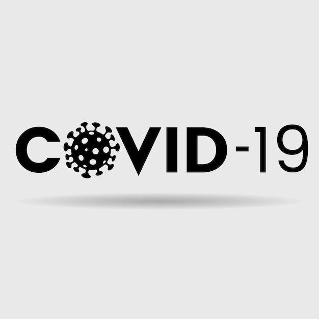 Abstract Zwart Coronavirus-pictogram met Covid19-tekst