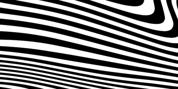 Abstract Zwart-wit gebogen lijnen patroon