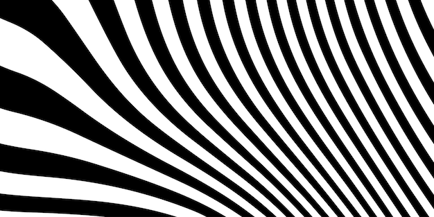 Abstract Zwart-wit gebogen lijnen patroon