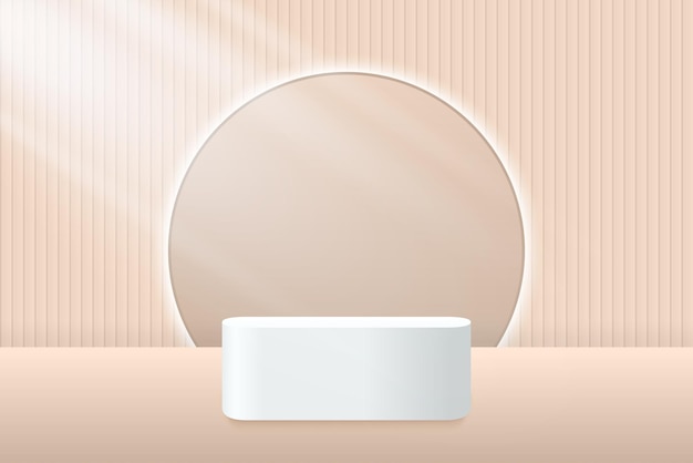 Abstracte 3D beige podium achtergrond Moderne minimalistische mockup voor productpresentatie