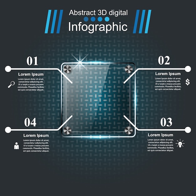 Abstracte 3D digitale afbeelding Infographic