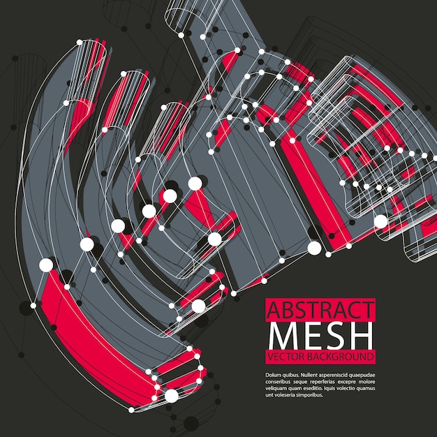 Abstracte 3d mesh vector achtergrond, duidelijke eps 8.