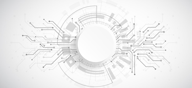 Abstracte 3d-ontwerpachtergrond met technologie stip en lijn printplaattextuur modern engineering futuristisch wetenschapscommunicatieconcept vectorillustratie