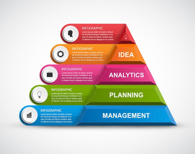 Abstracte 3d piramide opties infographic.