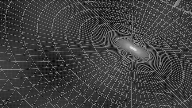 Abstracte 3D Verlichte Vervormde Mesh Bol Neon Sign Futuristische Technologie HUD Element Elegant Vernietigd Big data visualisatie
