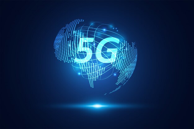 Abstracte 5g draadloze internet wifi netwerktechnologie