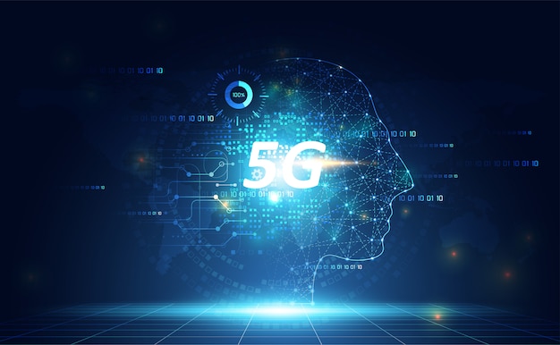 Abstracte 5G-netwerktechnologie Ai digitaal