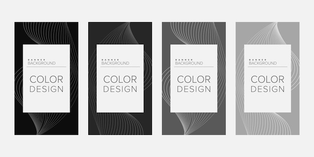 Abstracte achtergrond banner golflijn kleur ontwerp vector verticale banner set