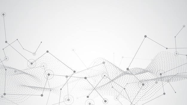 Abstracte achtergrond die innovatiestippen en lijncommunicatieconcept verbindt