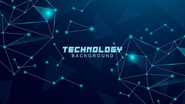 Abstracte achtergrond digitale technologie concept Futuristische driehoekige lijnen met blauwe lichtdeeltjes geschikt voor banners websites wallpapers posters