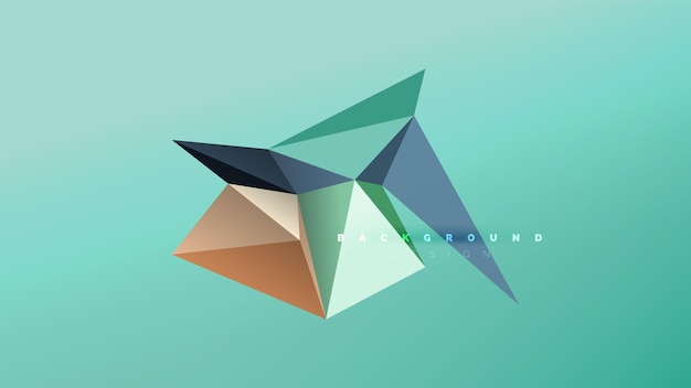 Vector abstracte achtergrond geometrische origami stijl vorm compositie driehoekige low poly ontwerp concept kleurrijke trendy minimalistische illustratie