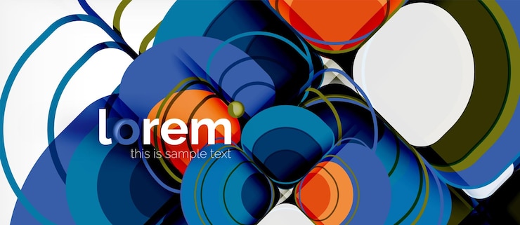 Vector abstracte achtergrond geometrische veelkleurige ronde vormen compositie trendy abstracte lay-out sjabloon voor zakelijke of technologische presentatie
