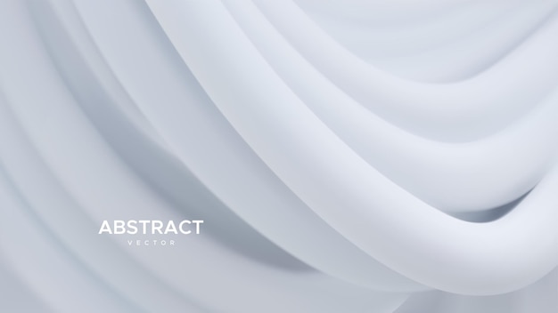 Abstracte achtergrond met 3D kromme witte strepen Dynamische linten achtergrond