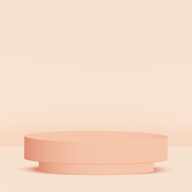 Abstracte achtergrond met crème kleur geometrische 3d podia. vector illustratie
