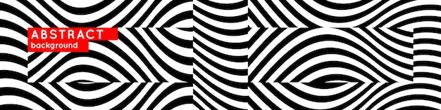 Abstracte achtergrond met dynamische contrasterende golven moderne vectorillustratie zwarte en witte strepen