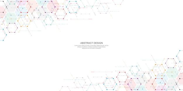 Vector abstracte achtergrond met geometrische vormen en zeshoekig patroon