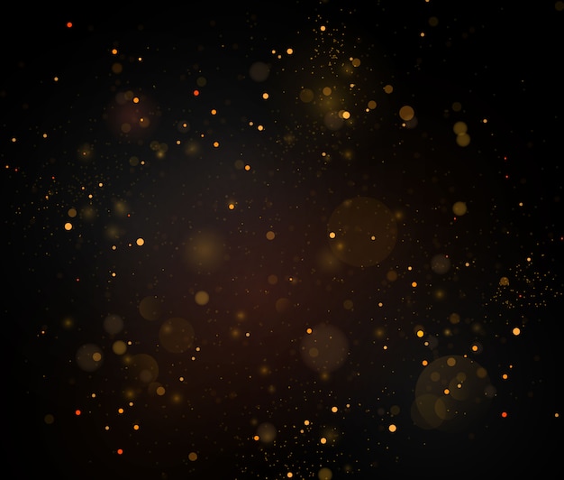 Abstracte achtergrond met gouden bokeh-effect, stofdeeltjes.