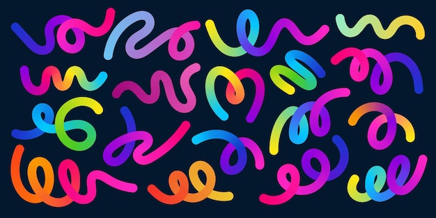 Abstracte achtergrond met gradiënt regenboog wervelingen Kleurige vector confetti