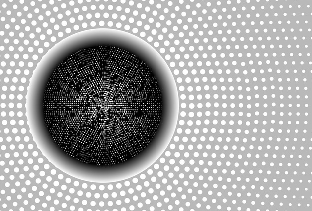 Abstracte achtergrond met halftone geometrische cirkels vormen Interessant grijs mozaïek ontwerp 3D geometrische achtergrond met gekleurde stippen